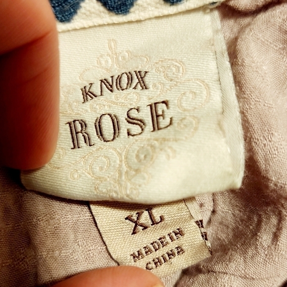 Knox Rose Peasant Top Lilac Purple Women's XL Boho Bohemian Embroidered Details - Picture 10 of 11